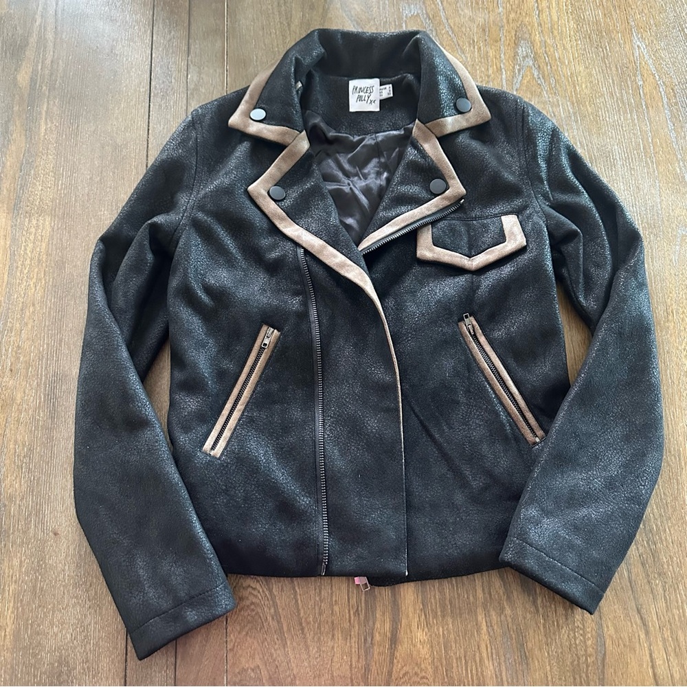 Princess Polly Faux Suede Moto Jacket